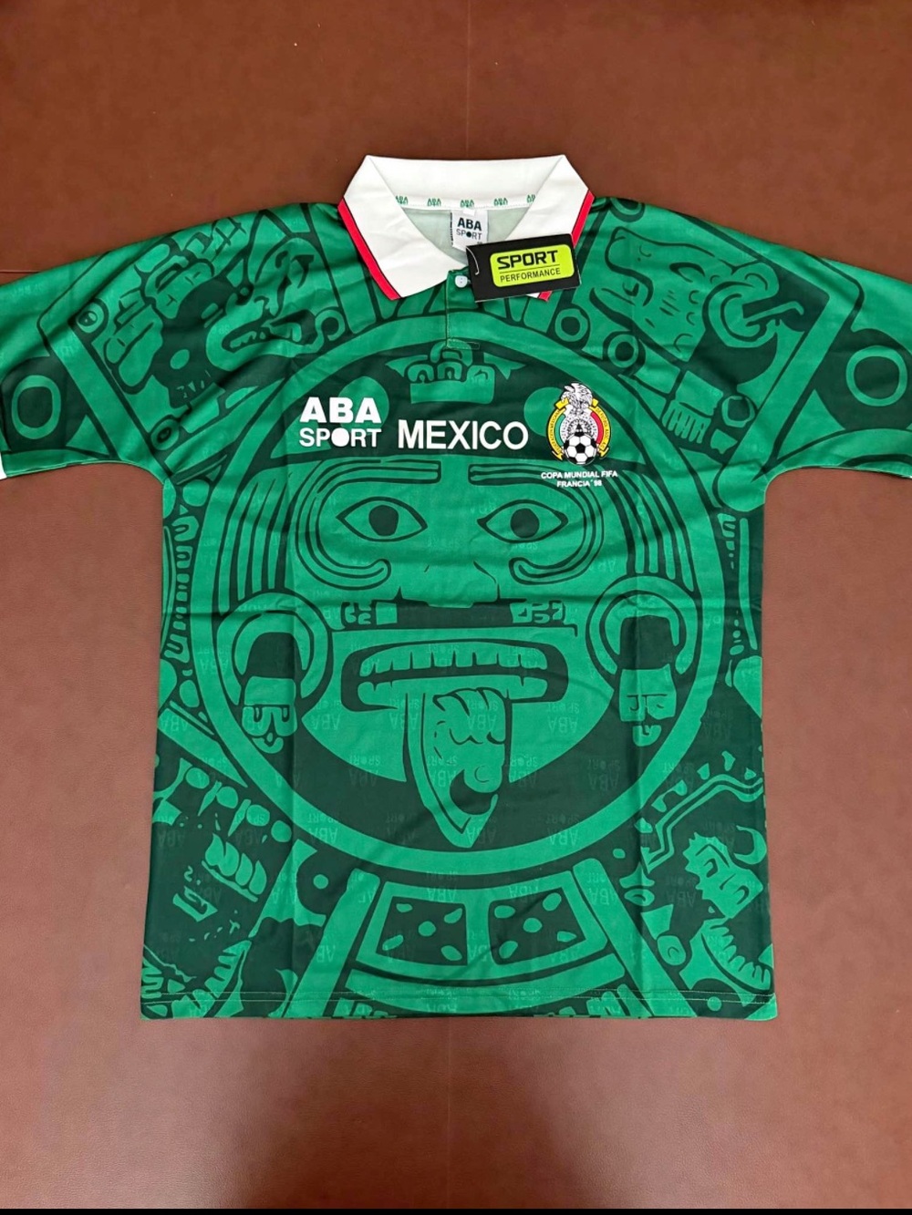 ABA Sport Mexico 1998 Aztec Copa Mundial Soccer Jersey Green